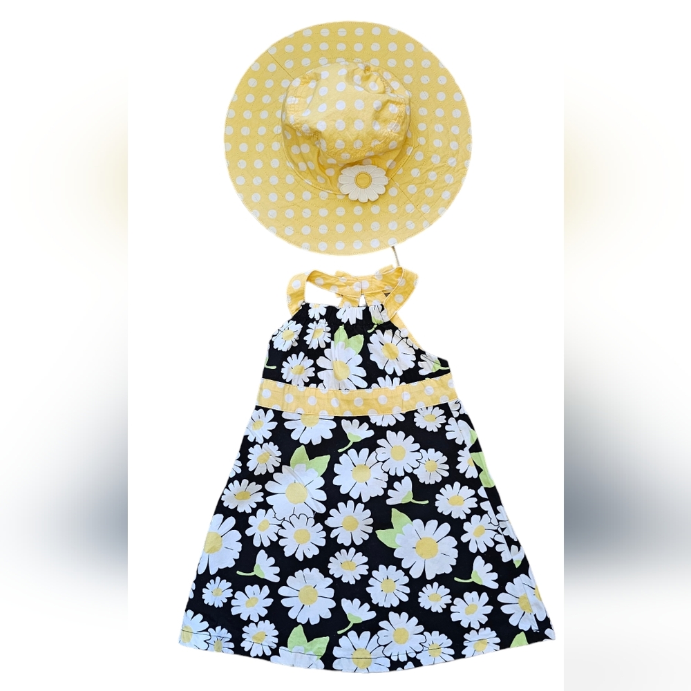 GYMBOREE Flower Dress & Hat 6-12M